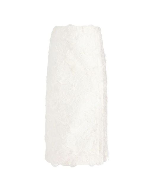 Proenza Schouler White Dalma Floral-Jacquard Skirt