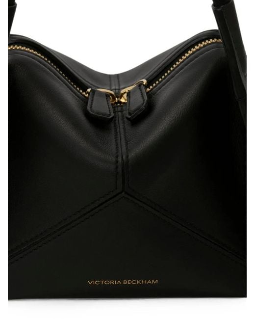 Victoria Beckham Black Mini Plié Leather Tote Bag