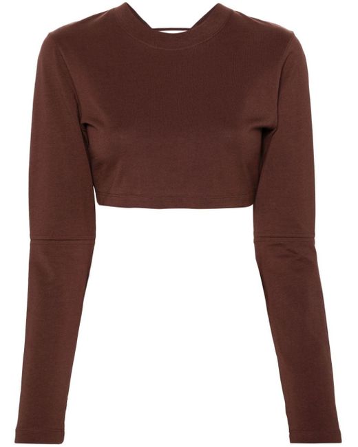 Jacquemus Le T-shirt Piccola Cropped Top in het Brown