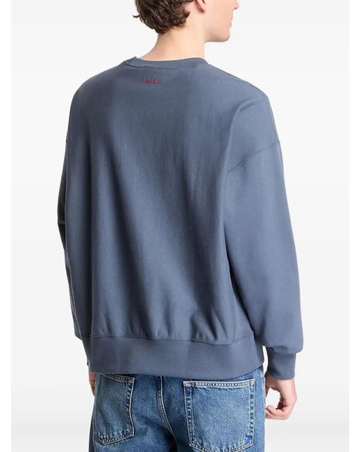 Calvin Klein Blue Embroidered-Logo Sweater for men