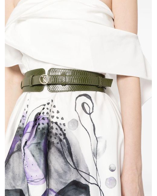 Saiid Kobeisy White Abstract-print Taffeta Asymmetric Dress