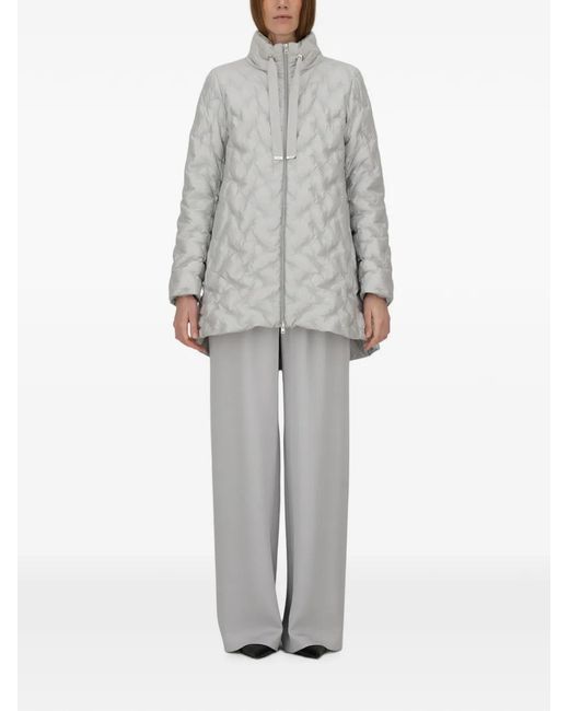Herno Gray A-Shape Quilted Coat