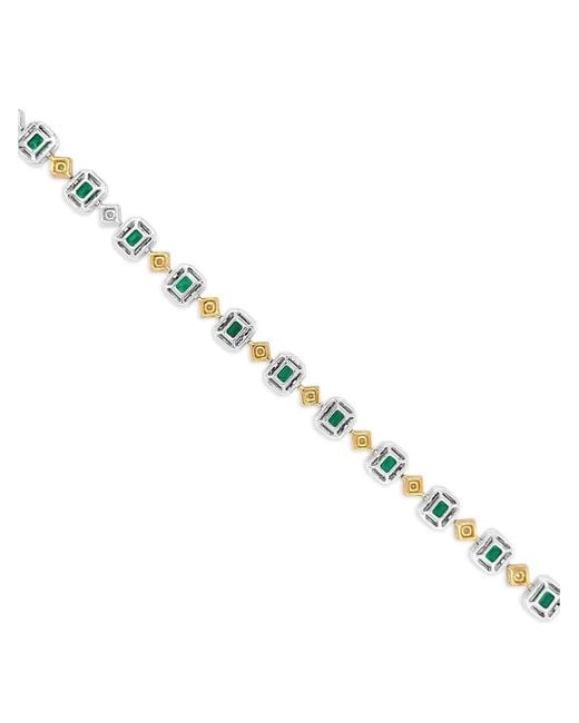 HYT Jewelry White Emerald And Diamond Tennis Bracelet