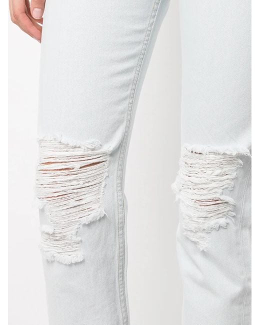 Rag & Bone White Maya High-Rise Slim-Cut Jeans