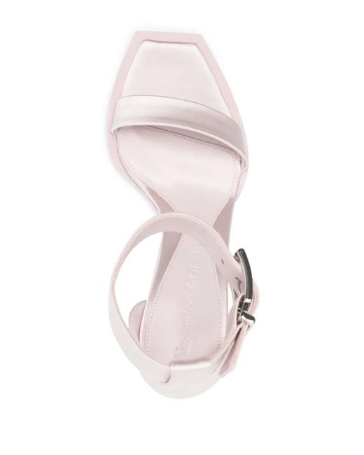 McQueen White 110Mm Satin-Finish Sandals