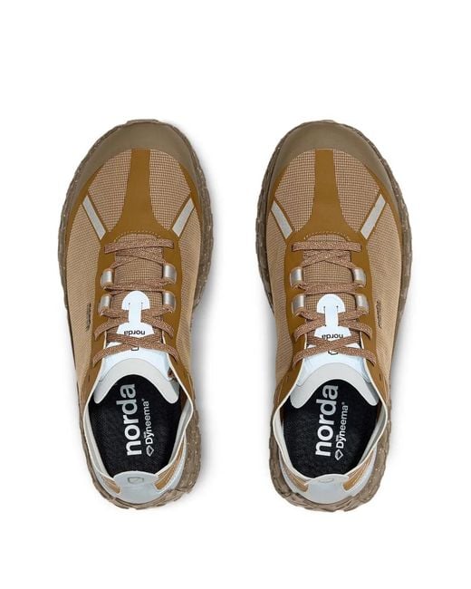 Norda Brown 001A Mesh-Panel Sneakers for men