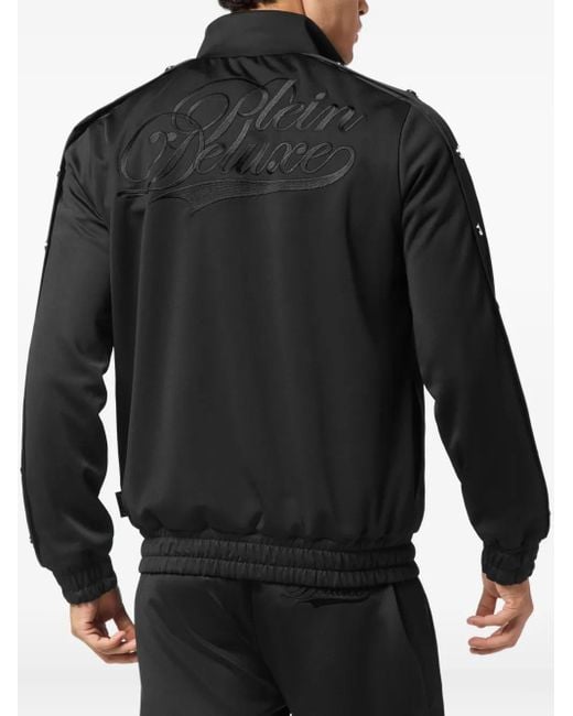 Philipp Plein Black Button-Detail Track Jacket for men