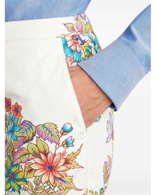 Pantalon évasé à fleurs Etro en coloris Blue