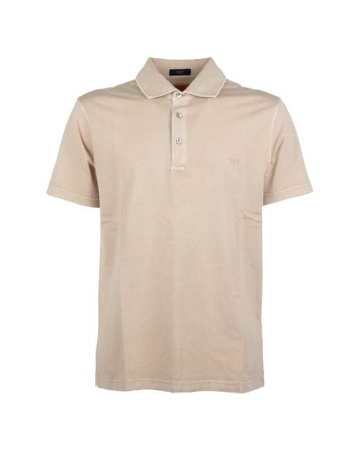 Fay Natural Polo À Logo Imprimé for men