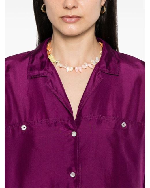 Camicia con collo ampio di Forte Forte in Purple
