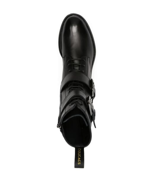 Doucal's Black Lace-Up Boots