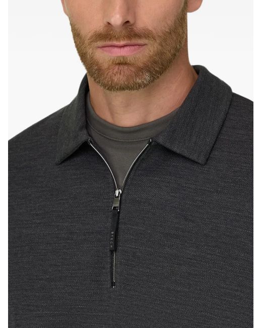 Boggi Blue Quarter-Zip Sweatshirt for men