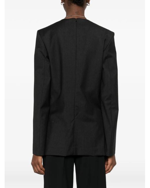 Totême Black Long-Sleeve Blouse