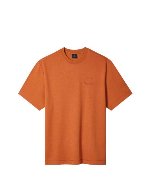 Paul Smith Men's Orange Embroidered-Logo T-Shirt
