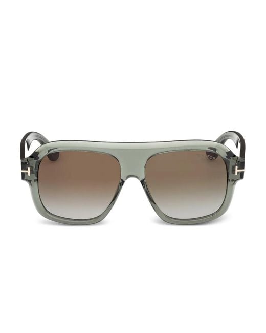 Tom Ford Gray Rhonda-02 Pilot-Frame Sunglasses