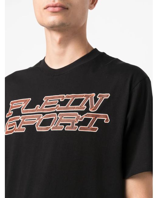 Philipp Plein Black Tiger-Print Cotton T-Shirt for men