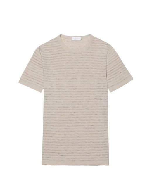 Roberto Collina White T-Shirt À Rayures for men