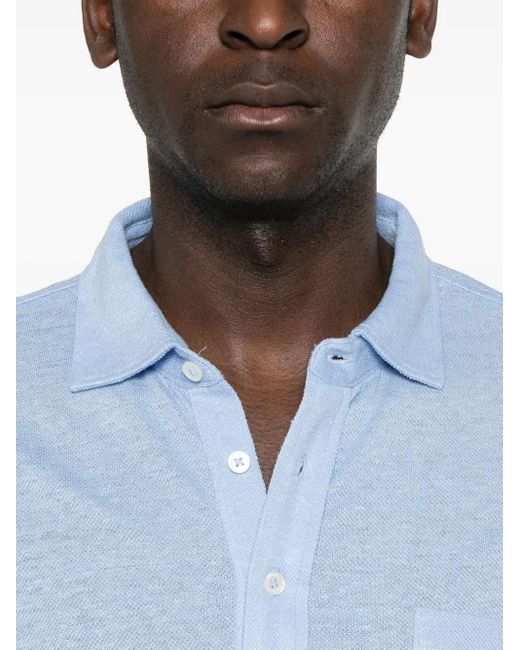 メンズ Polo Ralph Lauren ロングスリーブ リネンポロシャツ Blue