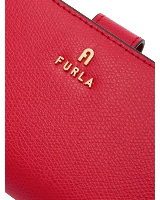 Furla Red Camelia Leather Flap Wallet
