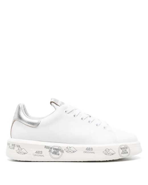 Premiata White Belle 6823 Leather Sneakers