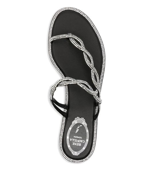 Rene Caovilla White Braid Sandals