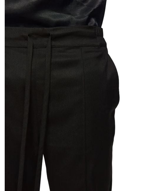 Hamza Black Drawstring Panelled Trousers for men