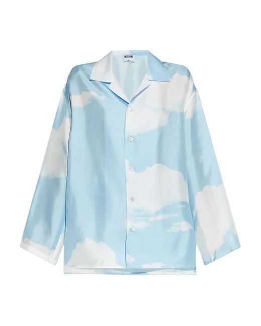 Moschino Blue Cloud-Print Shirt