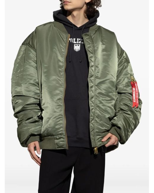 Vetements Green Zip-Fastening Bomber Jacket for men