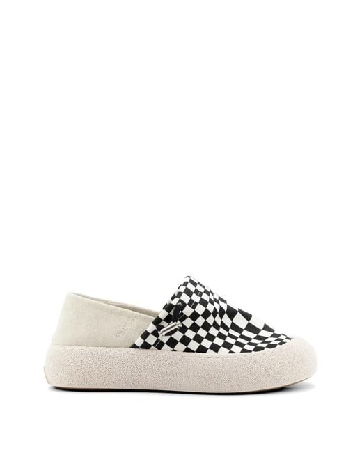 Santha White Imsouane Checkerboard-Print Sneakers