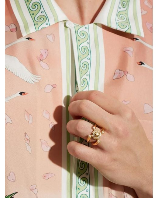 Casablanca Metallic Lotus Pearl Ring