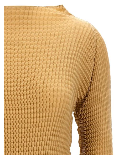 Issey Miyake ロングスリーブ トップ Brown