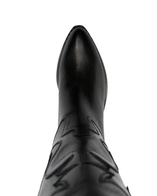 Sartore Black 55mm Leather Boots