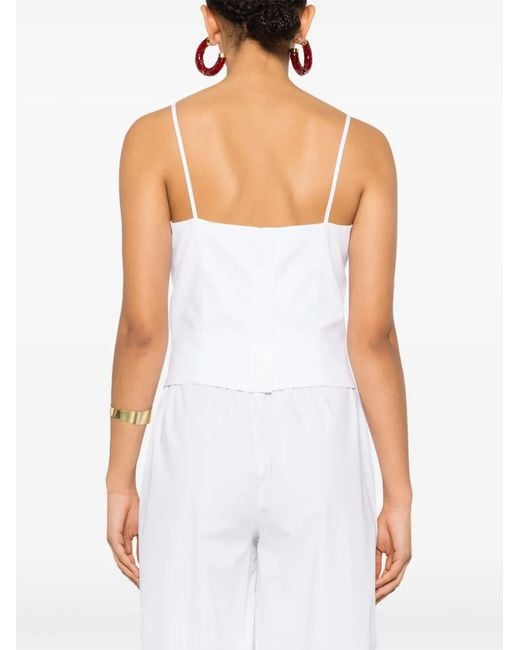 FEDERICA TOSI White Lace-Up Corset Top