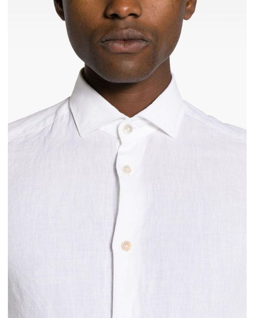 Chemise en lin Eleventy pour homme en coloris White