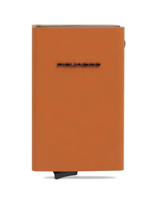 Piquadro Orange Logo-Plaque Zip Wallet for men
