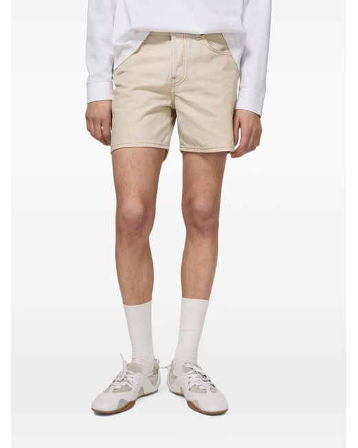 Acne Natural Paint-Splatter Denim Shorts for men