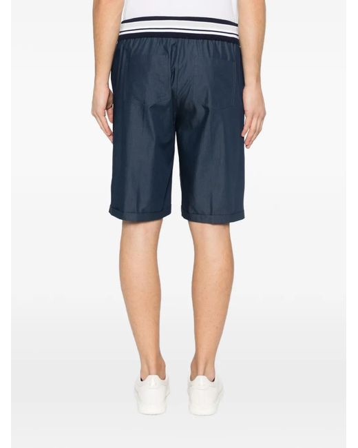 Panicale Blue Striped-Detail Drawstring Shorts for men
