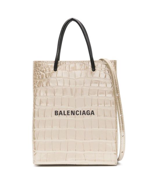 Balenciaga Natural Logo-print Leather Tote Bag