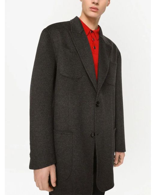 Dolce & Gabbana Black Oversized Cashmere Blazer Coat for men