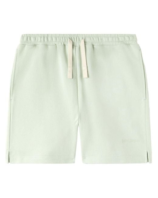 Palm Angels Green Logo-embroidered Track Shorts for men