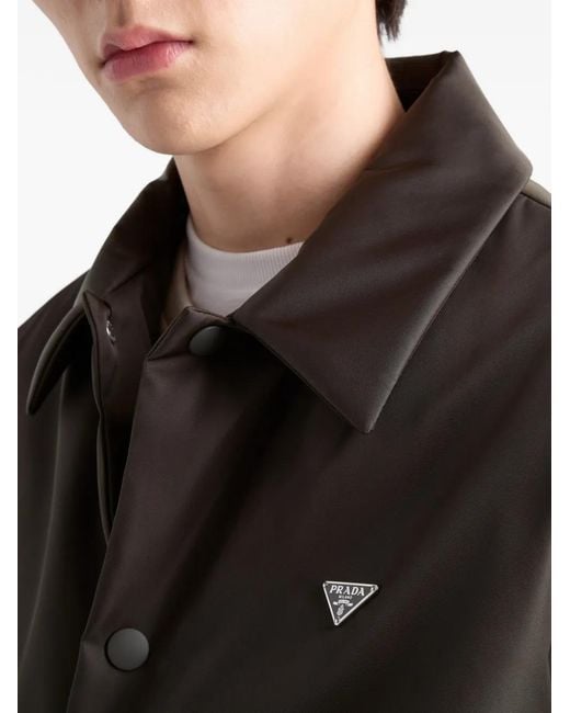 Prada Black Triangle-Logo Jacket for men