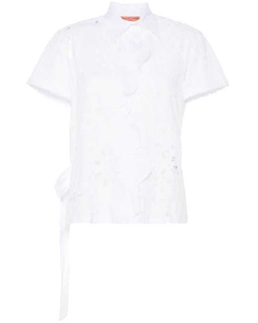 Camicia con pizzo sangallo di Ermanno Scervino in White