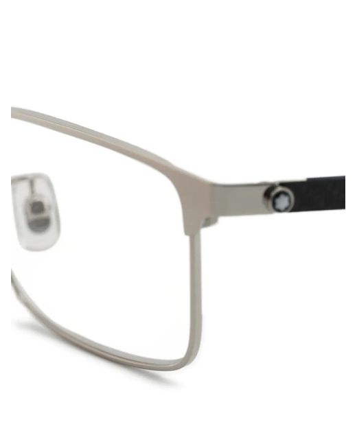Montblanc White Rectangle-Frame Glasses for men