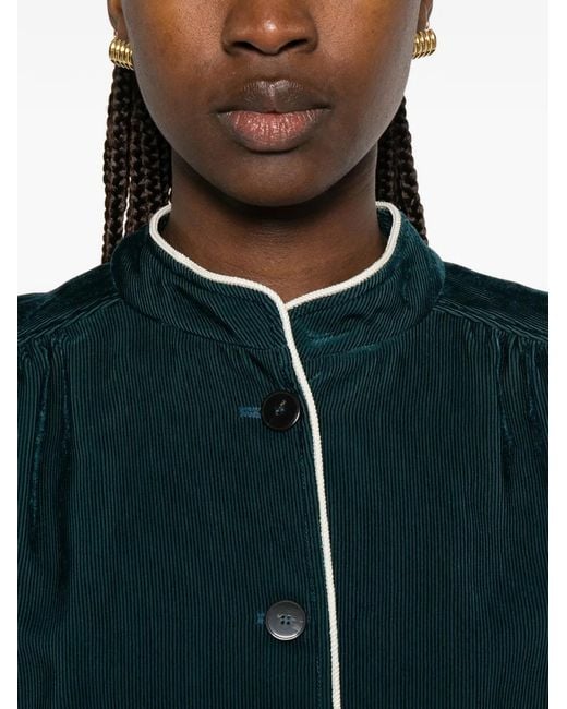 Forte_forte Green Piped Corduroy Jacket