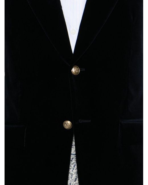 Blazer monopetto in velluto di Gucci in Black da Uomo