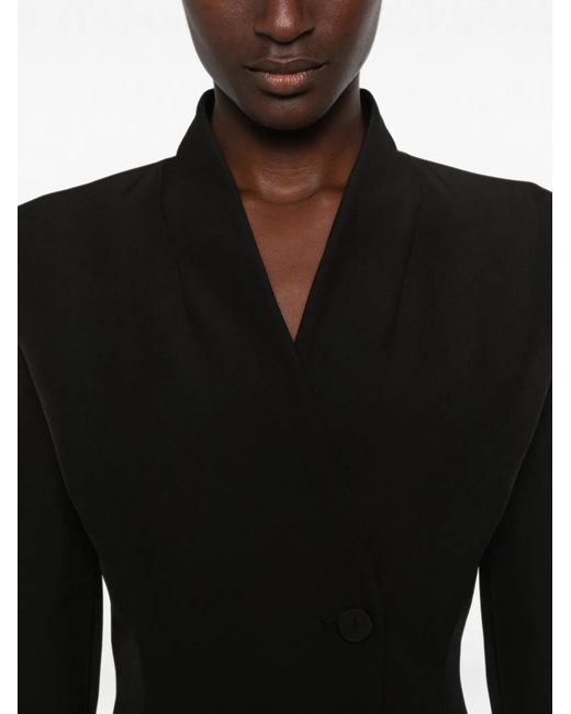 Imperial Black Padded-Shoulder Single-Breasted Jacket
