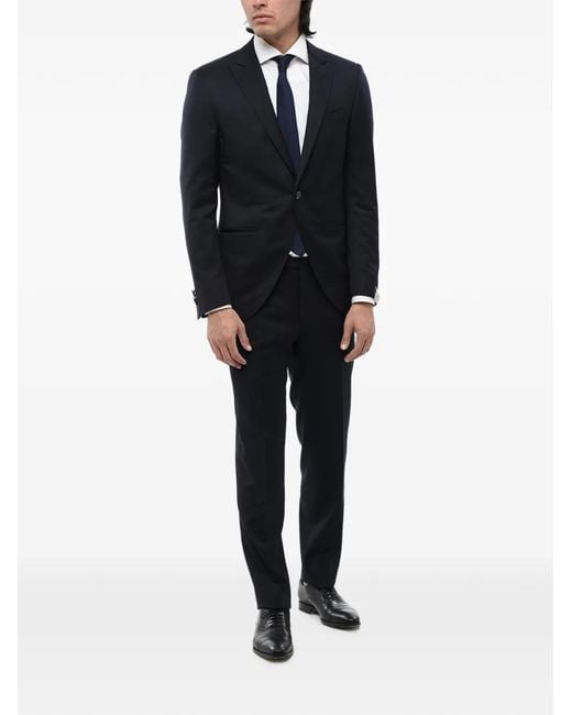 Corneliani Blue Peak-Lapel Single-Breasted Jacket for men