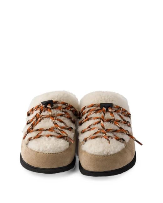 Mules di Prada in Brown