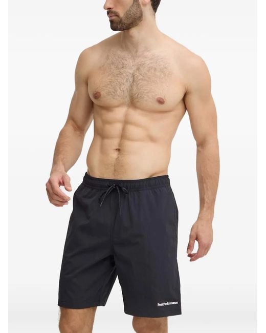 Peak Performance Blue Logo-Embroidered Drawstring Swim Shorts for men