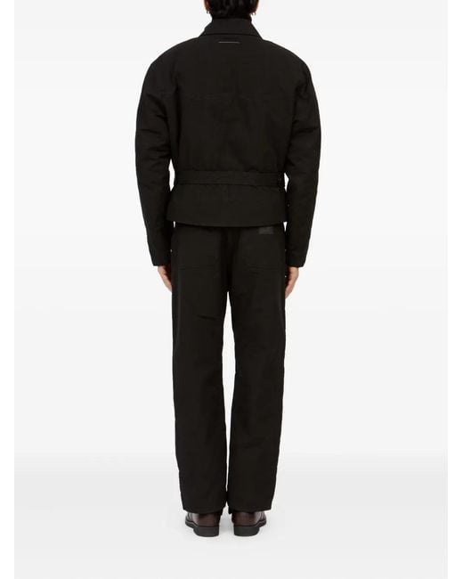 MM6 by Maison Margiela Black Belted Asymmetrical-Zip Jacket for men